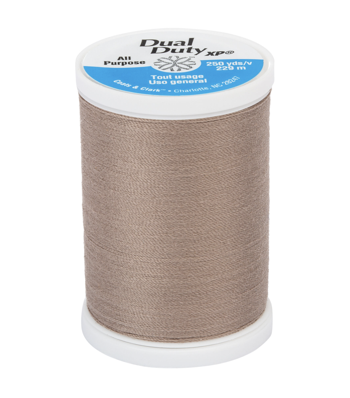 250 yards -- Dual Duty XP -- All Purpose Sewing Thread -- Taupe Clair Color -- Ref. S910-8550 by Coats & Clark®